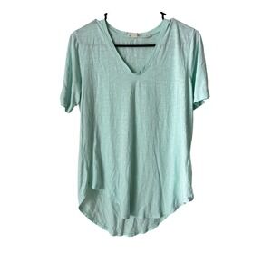 Tasc Performance Nola V-Neck Mint Green Bamboo Cotton Tee Shirt Womens Medium